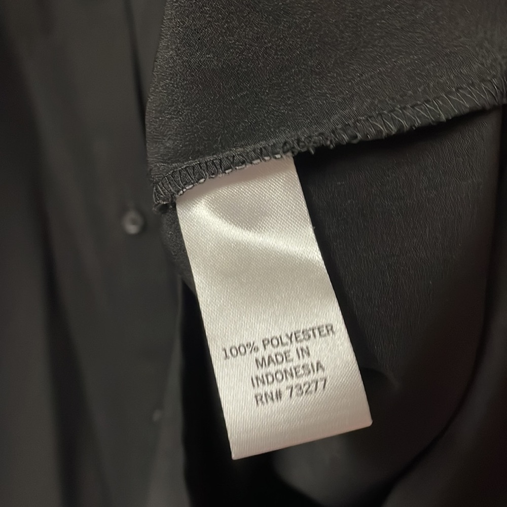 Silky Black Button Down Blouse - image 5